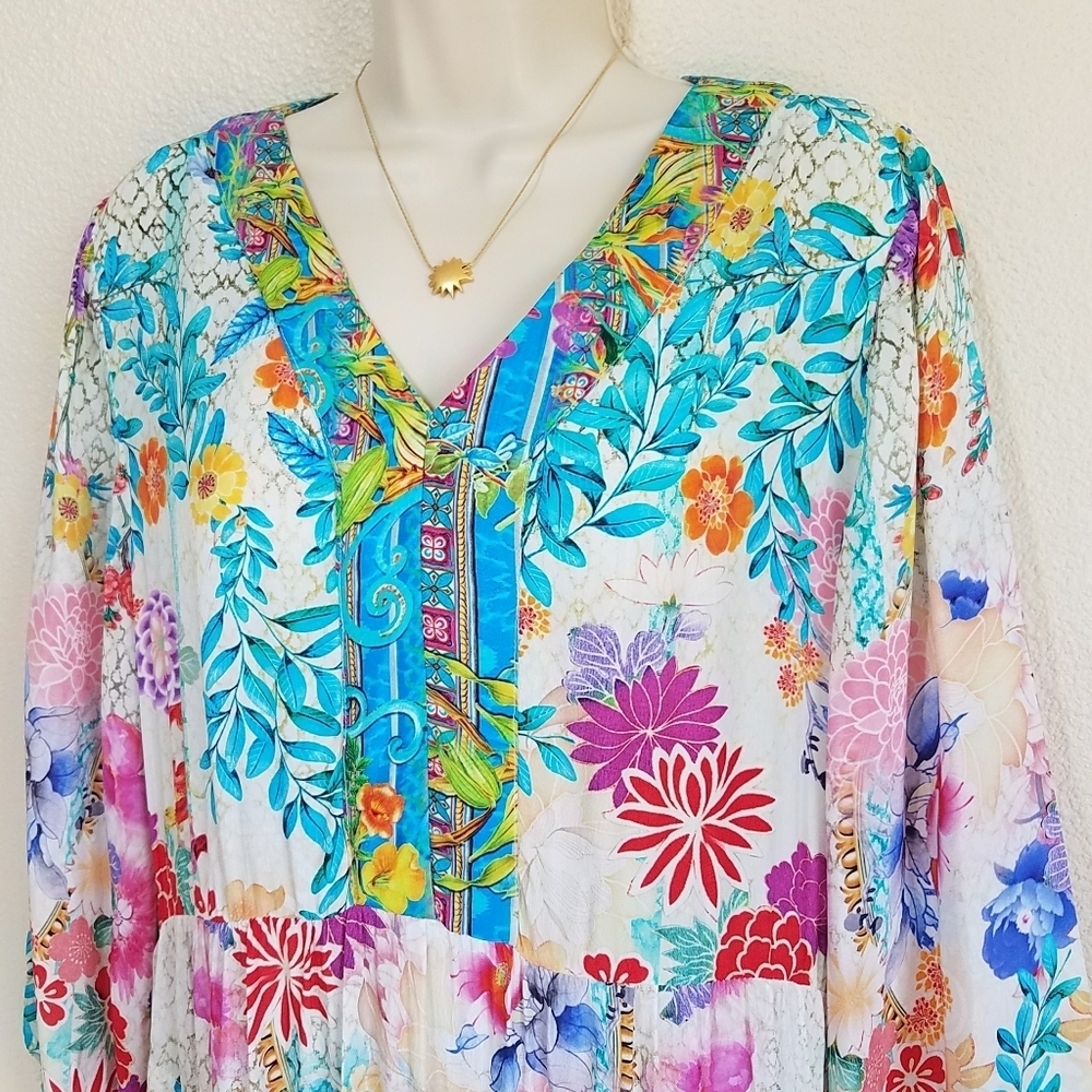 Shana Floral Printed Midi Dress - Picture 2 of 9